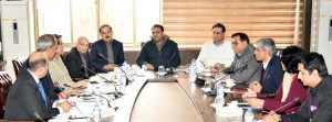 CHAUDHRY FAWAD HUSSAIN, FEDERAL MINISTER FOR INFORMATION AND BROADCASTING CHAIRING A HIGH LEVEL MEETING TO REVIEW ARRANGEMENTS OF VISIT OF CROWN PRINCE MOHAMMED  BIN SALMAN BIN ABDULAZIZ AL SAUD IN ISLAMABAD ON FEBRUARY 17, 2019.