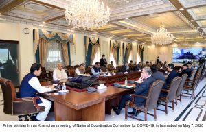 Prime Minister Imran Khan chairs meeting of National Coordination Committee for COVID-19, in Islamabad on May 7, 2020